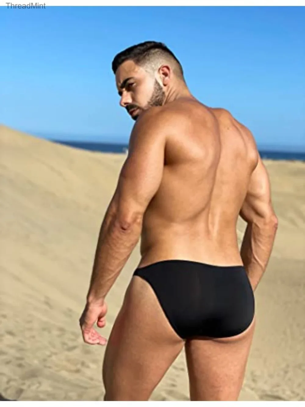 Men's Low Rise Stretchy Nylon Bikini Briefs 4 Pack Classic Fit
